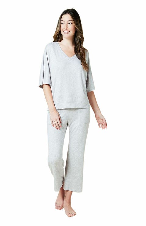 Dream Jersey Relaxed V-Neck with Capri Lounge Set