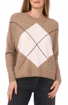 Halogen® Large Argyle Sweater