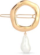 Ettika Open Circle Imitation Pearl Barrette