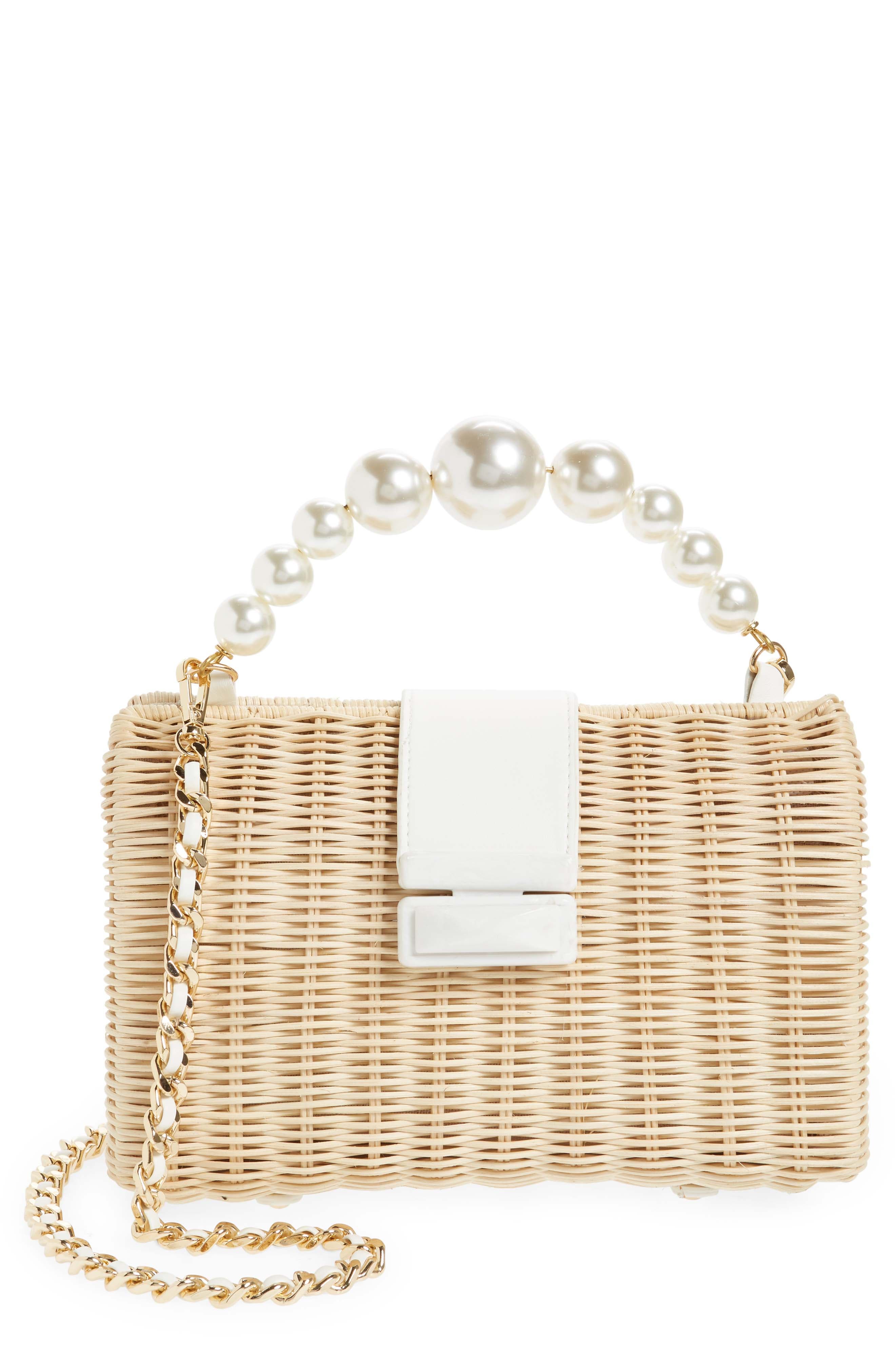BTB Los Angeles Coco Clutch, Main, color, White