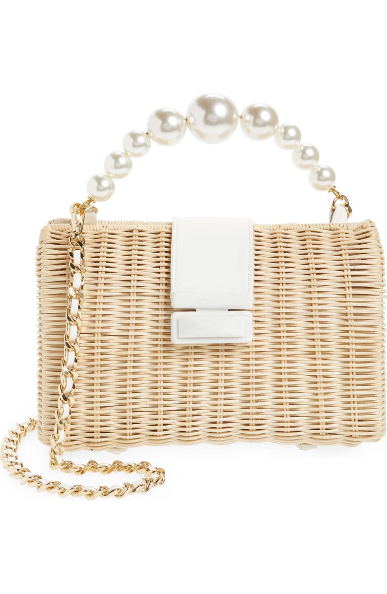 BTB Los Angeles Coco Clutch, Main, color, White