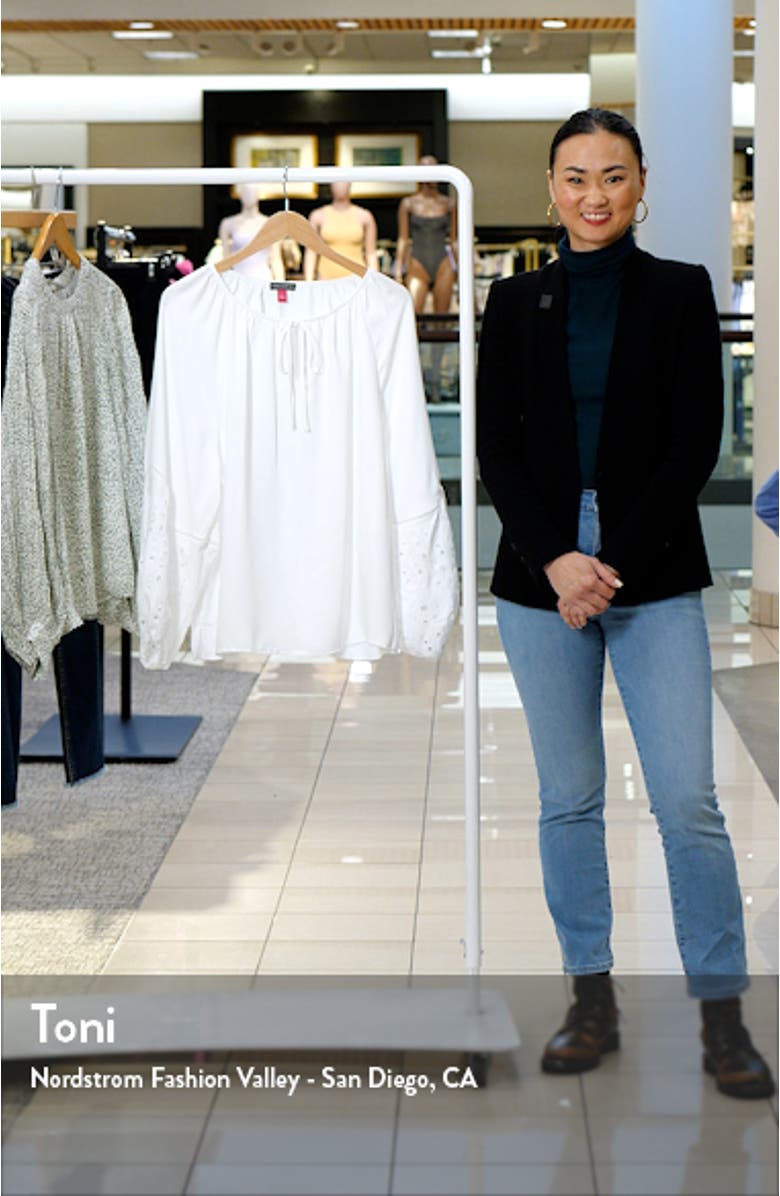 Eyelet Detail Crêpe de Chine Top, sales video thumbnail