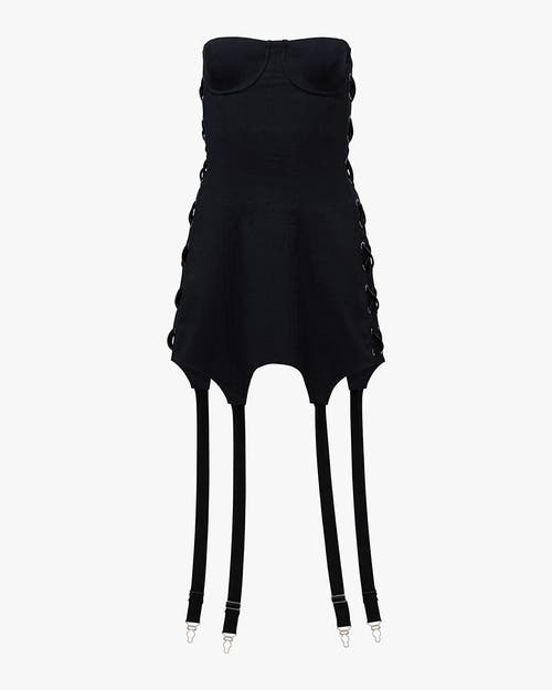 Weworewhat Corset Garter Mini Dress In Black
