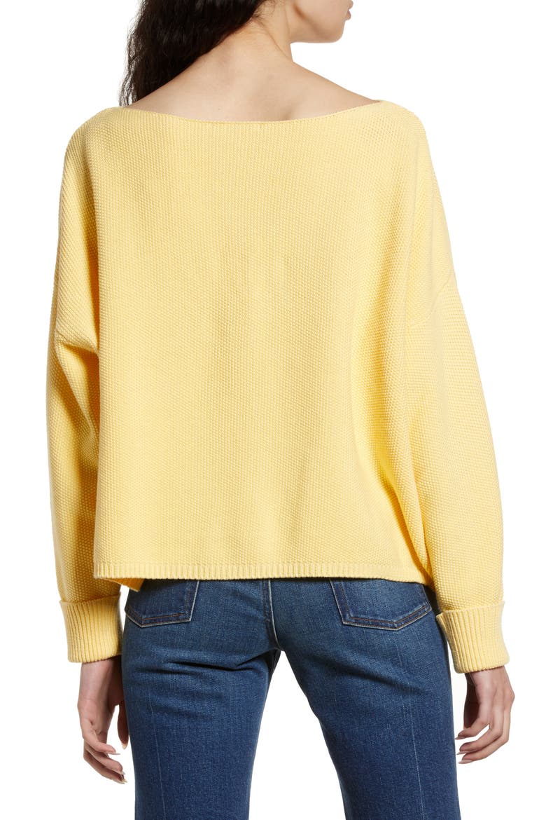Mozart Moss Stitch Cotton Sweater, Alternate, color, GOLDEN GLAZE