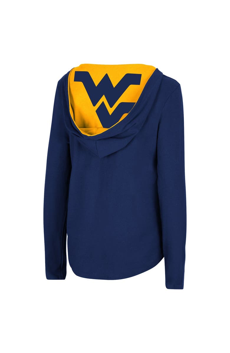 COLOSSEUM Women's Colosseum Navy West Virginia Mountaineers Catalina Hoodie Long Sleeve T-Shirt, Alternate, color, Navy