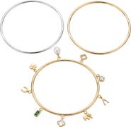 ARGENTO VIVO Luck Set of 3 Bangle Bracelets