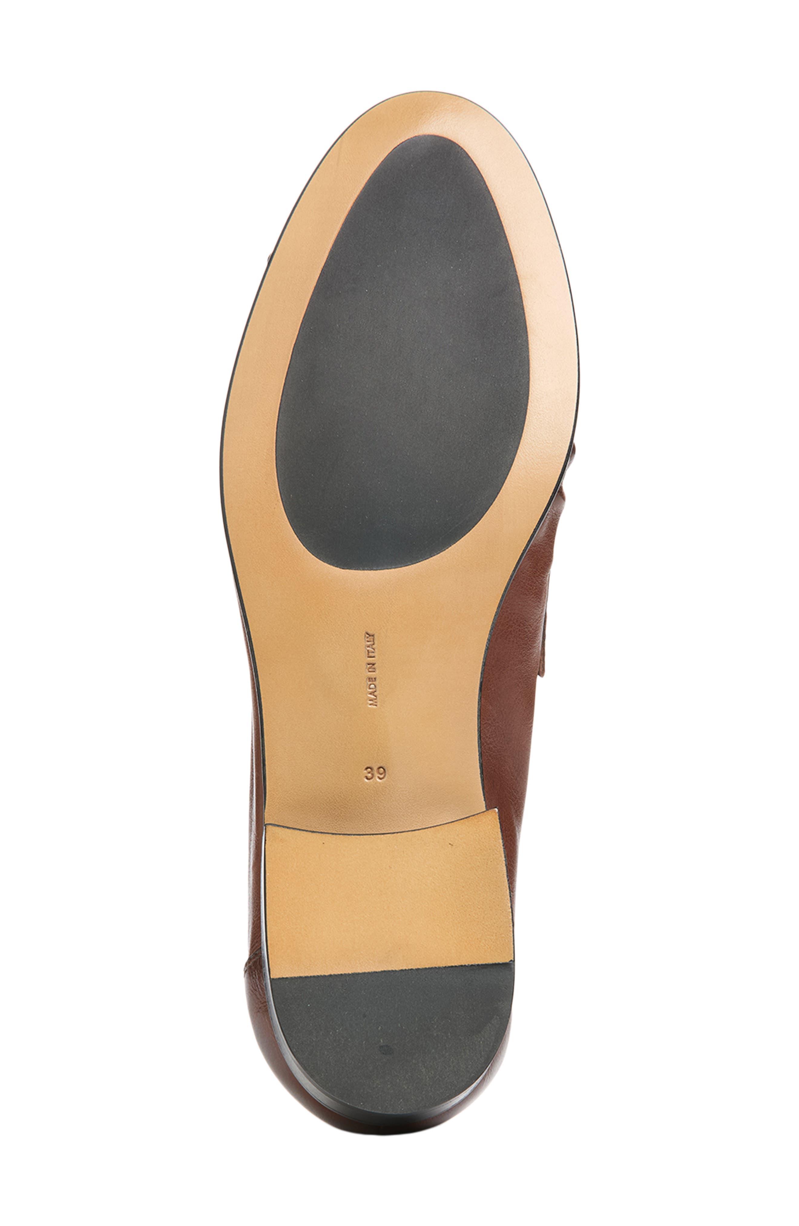 Leather Grained Soft Loafer, Alternate, color, CHESTNUT