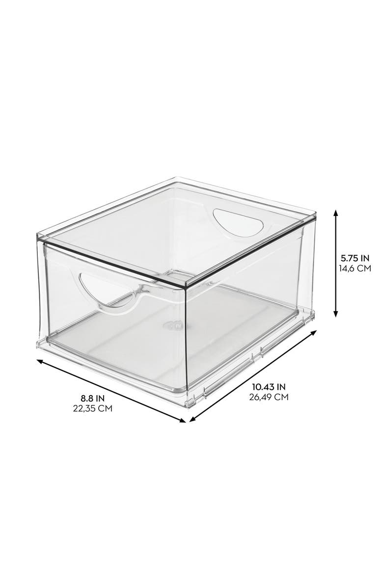 iDesign Stackable Kitchen Storage Drawer for Fridge, Pantry, Under-Sink, or Cabinet - Set of 4 - Clear, Alternate, color, Clear