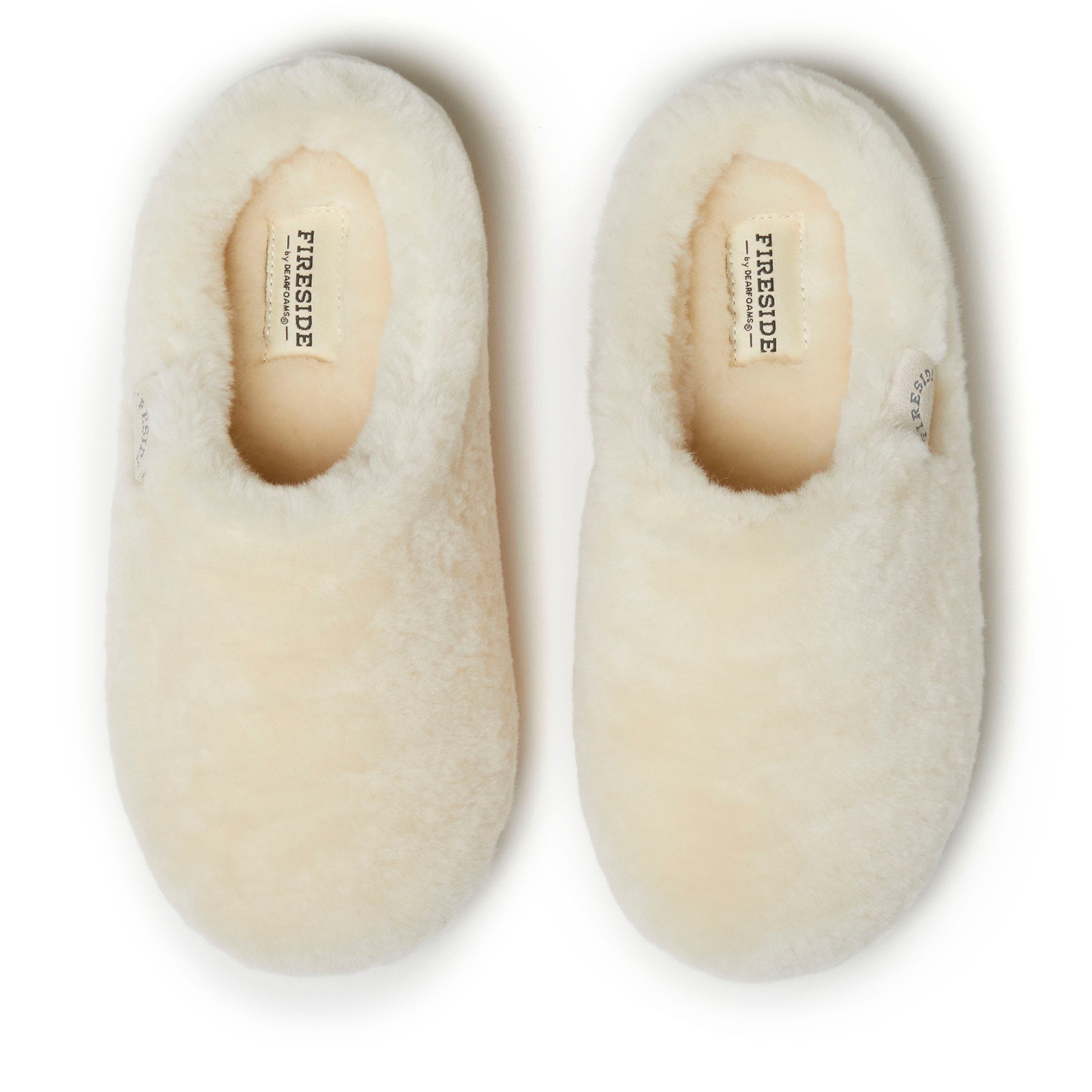 DEARFOAMS Fireside Maryboro Genuine Shearling Platform Fuzzy Clog Slipper, Alternate, color, Natural