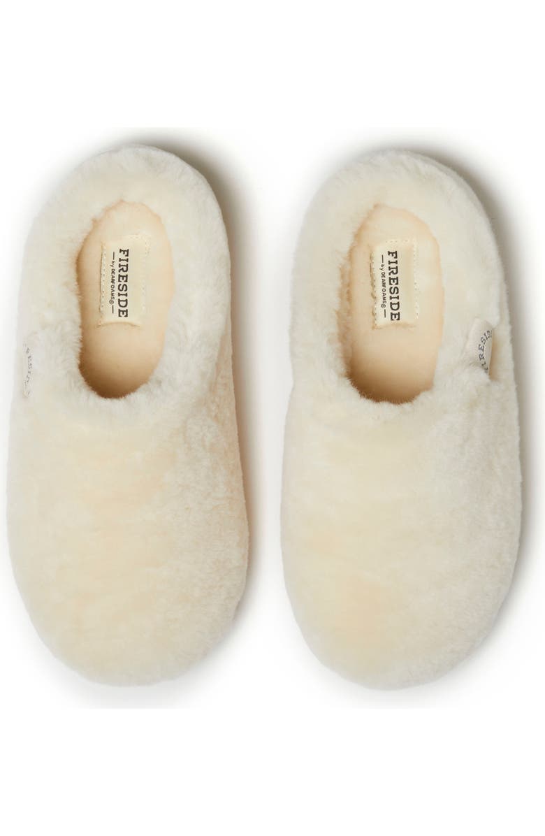 DEARFOAMS Fireside Maryboro Genuine Shearling Platform Fuzzy Clog Slipper, Alternate, color, Natural