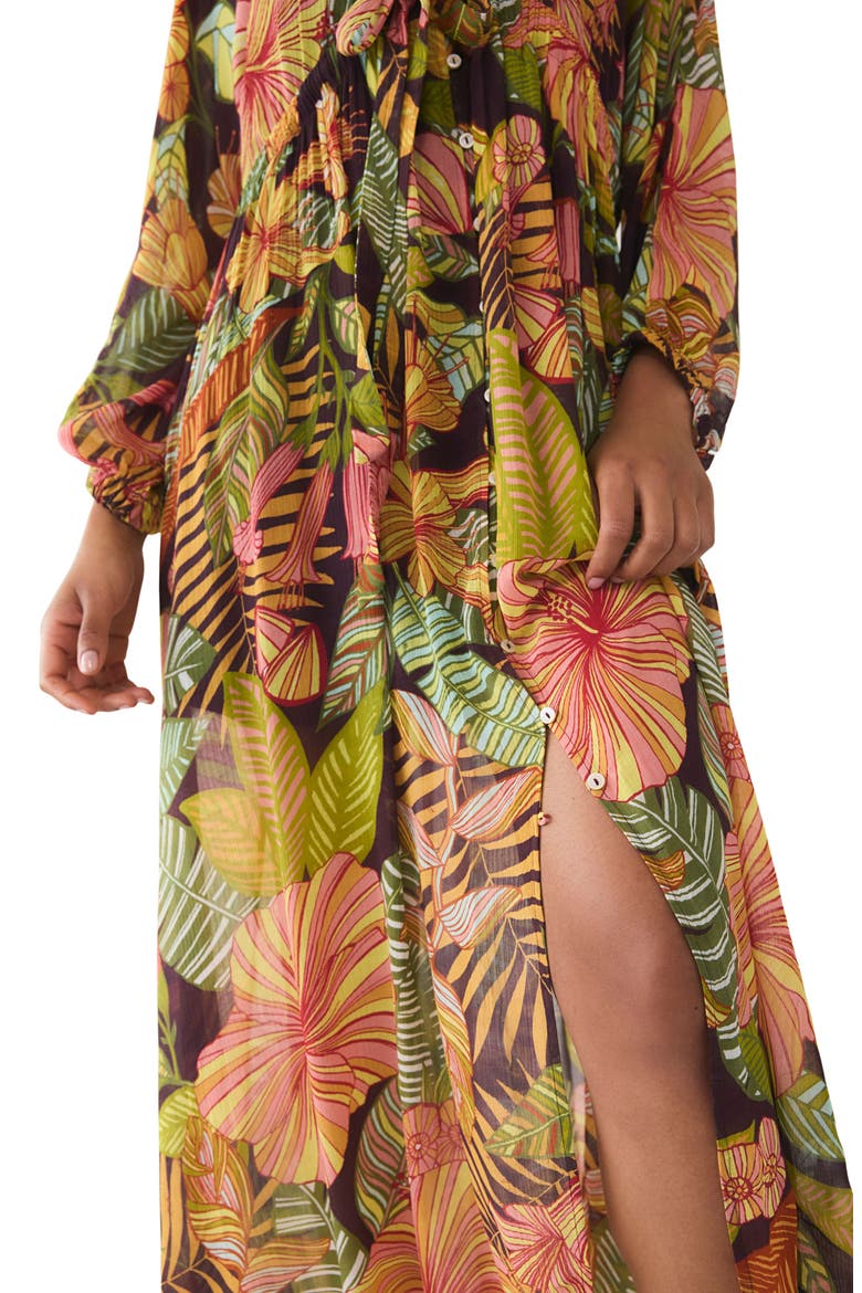 Kantuta Kaftan Midi Dress, Alternate, color, WINE