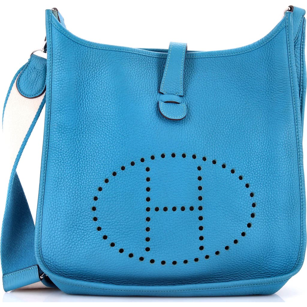 Pre-owned Hermes Hermes Evelyne Bag Gen Iii Clemence Gm In Blue