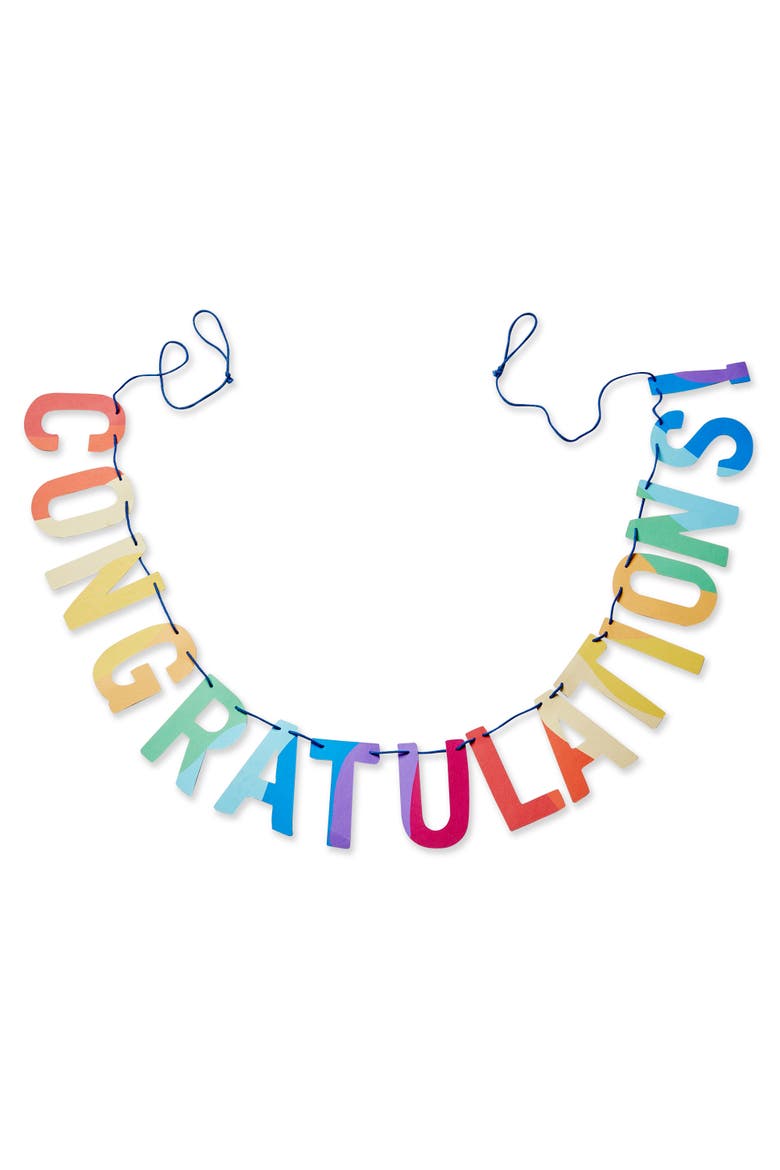 Congratulations Banner Multi Paper Everyday, Main, color, Blue