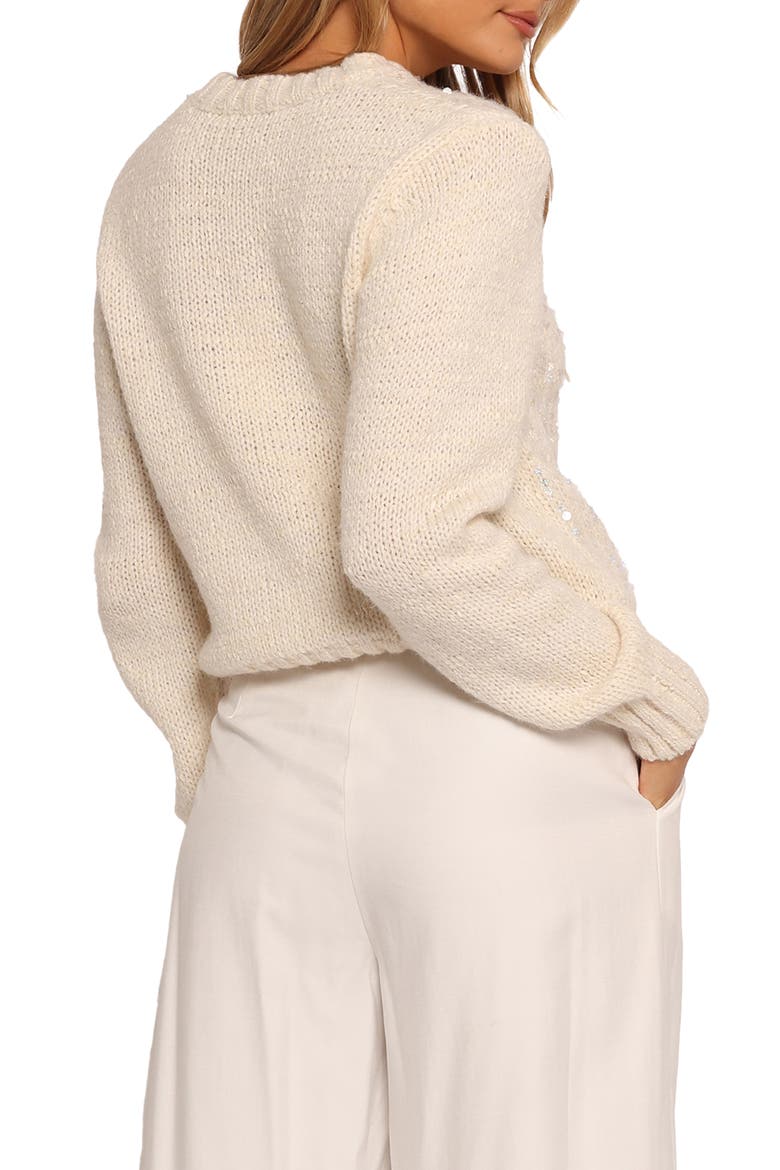 Medora Sequin Sweater, Alternate, color, IVORY