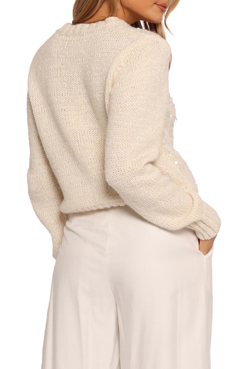 Petal & Pup Medora Sequin Sweater, Alternate, color, Ivory