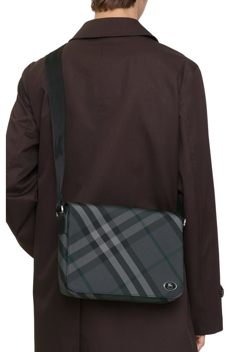 Burberry Grid Messenger Bag, Alternate, color, Charcoal Grey