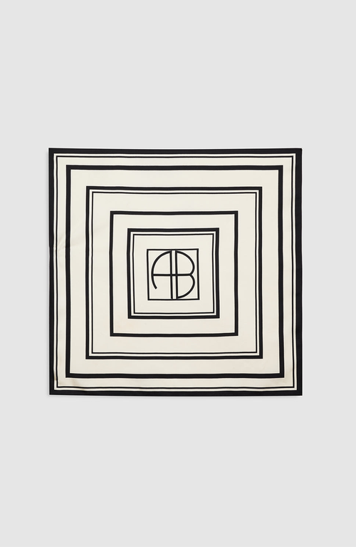 Anine Bing York Monogram Scarf In Neutral