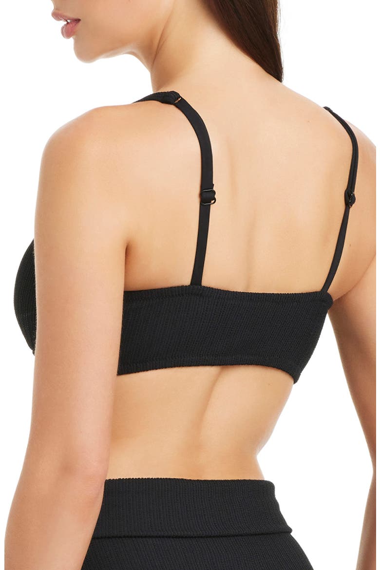 Rib Triangle Bikini Top, Alternate, color, BLACK