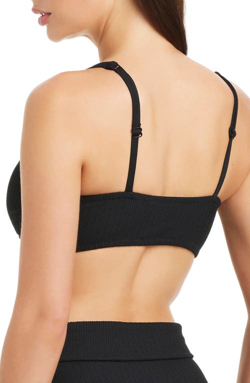 Sanctuary Rib Triangle Bikini Top In Black