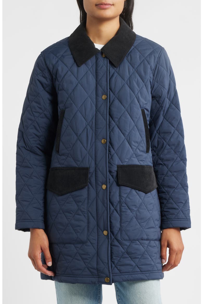 Sun River Quilted Field Coat, Alternate, color, NAVY