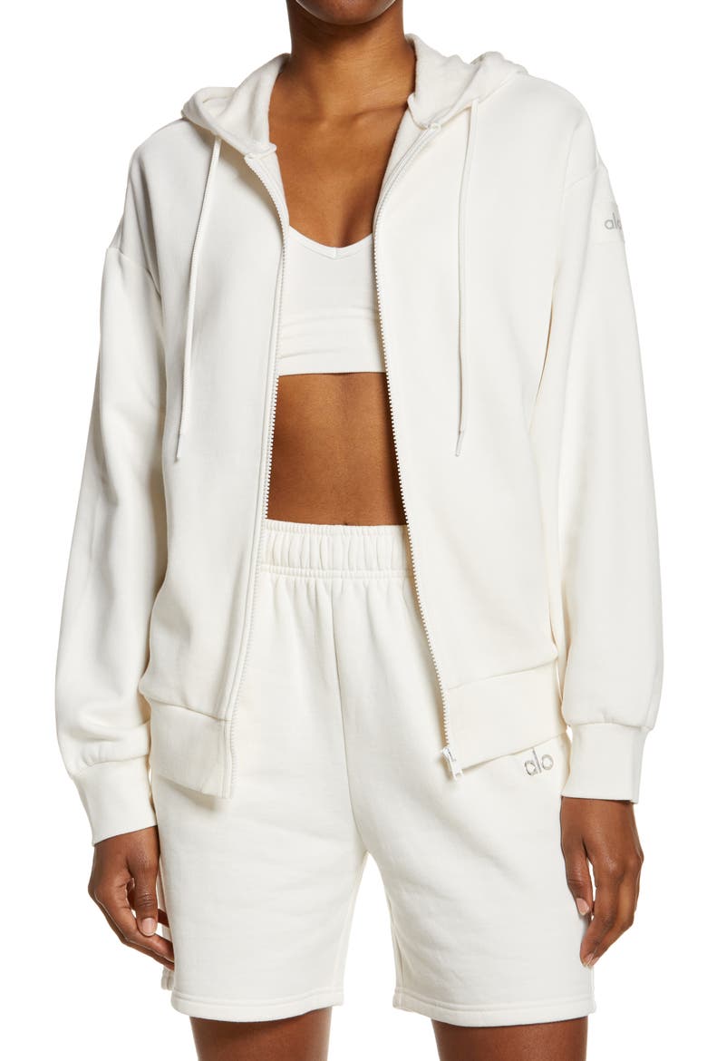 Hype Full Zip Hoodie, Main, color, IVORY