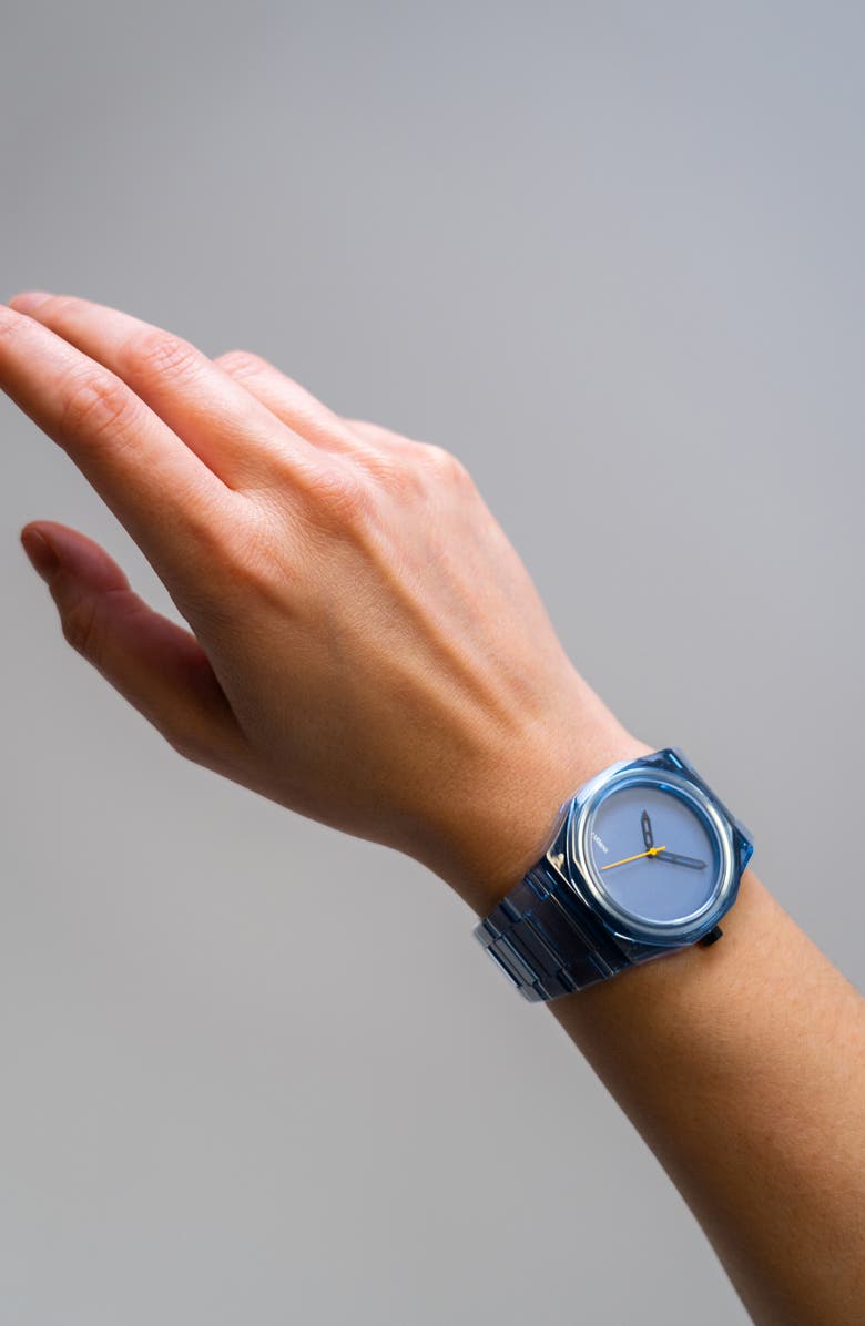 D1 Milano Exp_Cobalt Nylon Bracelet Watch, 39mm, Alternate, color, Transparent Blue