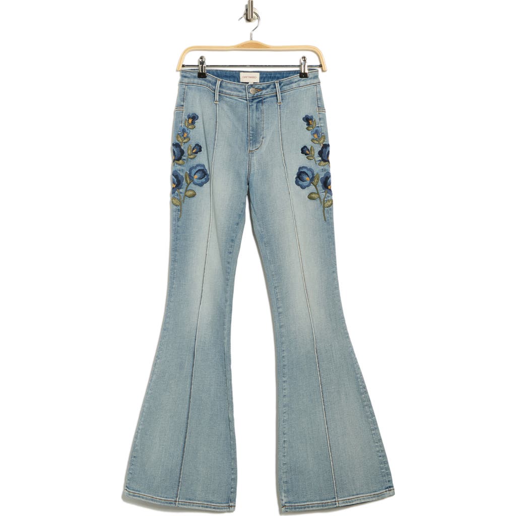 Driftwood Farrah X Bouquet Flare Leg Jeans In Blue