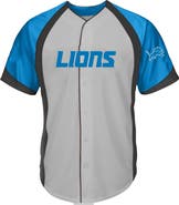 FANATICS Men's Fanatics Gray Detroit Lions Big & Tall Button-Up Raglan Fashion Top