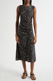 Veronica Beard Viviana Mixed Floral Print Stretch Silk Dress