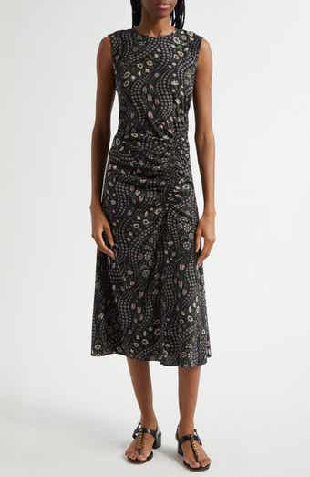 Veronica Beard Viviana Mixed Floral Print Stretch Silk Dress