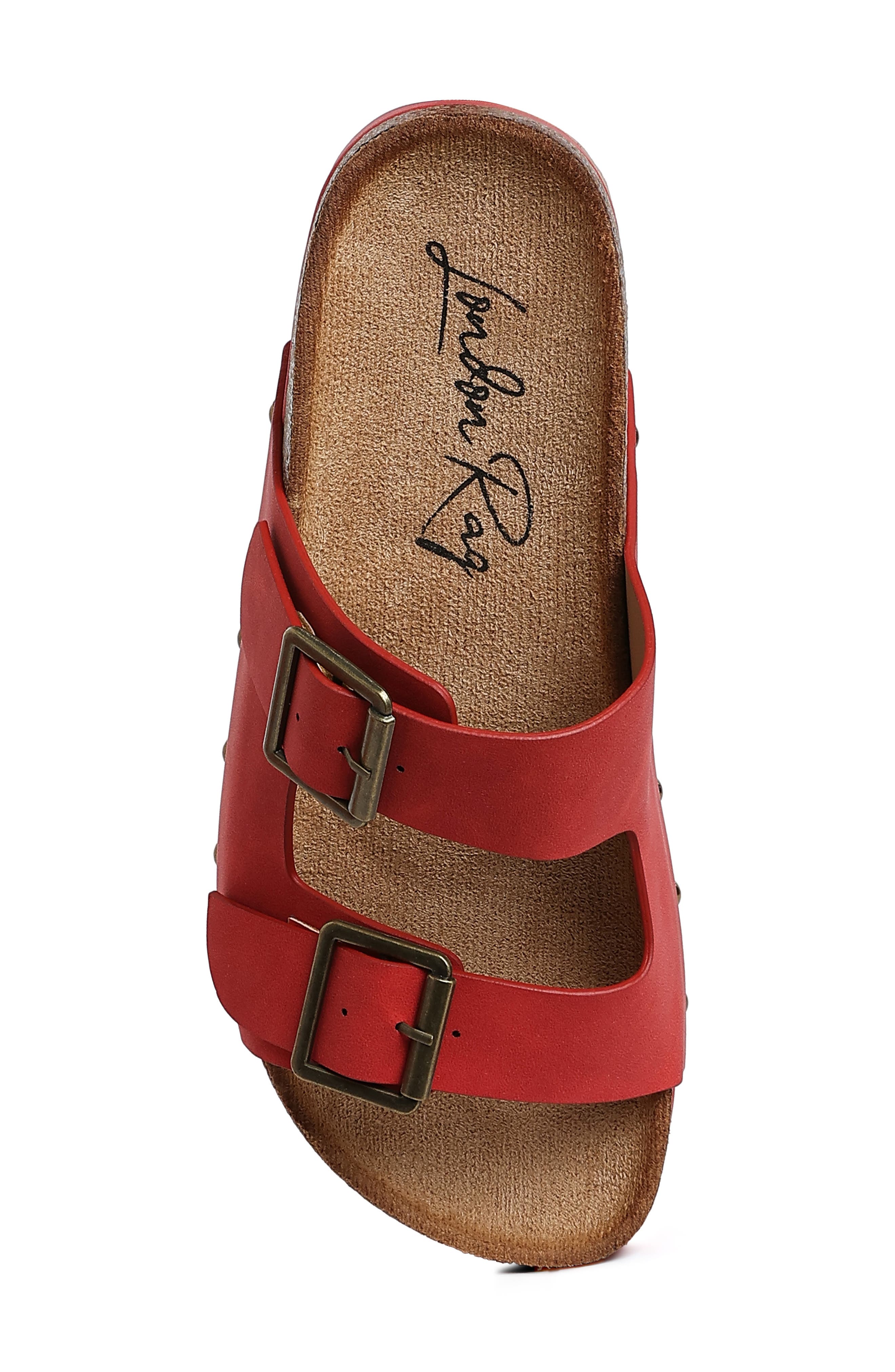 Impala Stud Platform Sandal, Alternate, color, RED