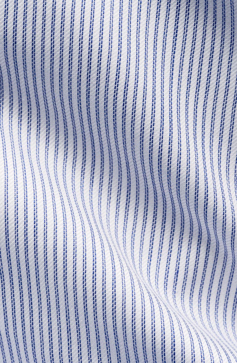 Eton Slim Fit Stripe Cotton Dress Shirt, Alternate, color, Dark Blue