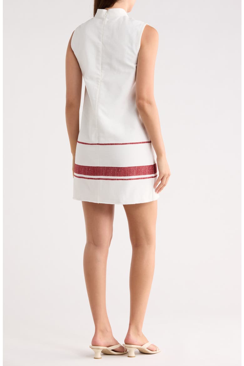 Striped Cotton Shift Dress, Alternate, color, WHITE/RED