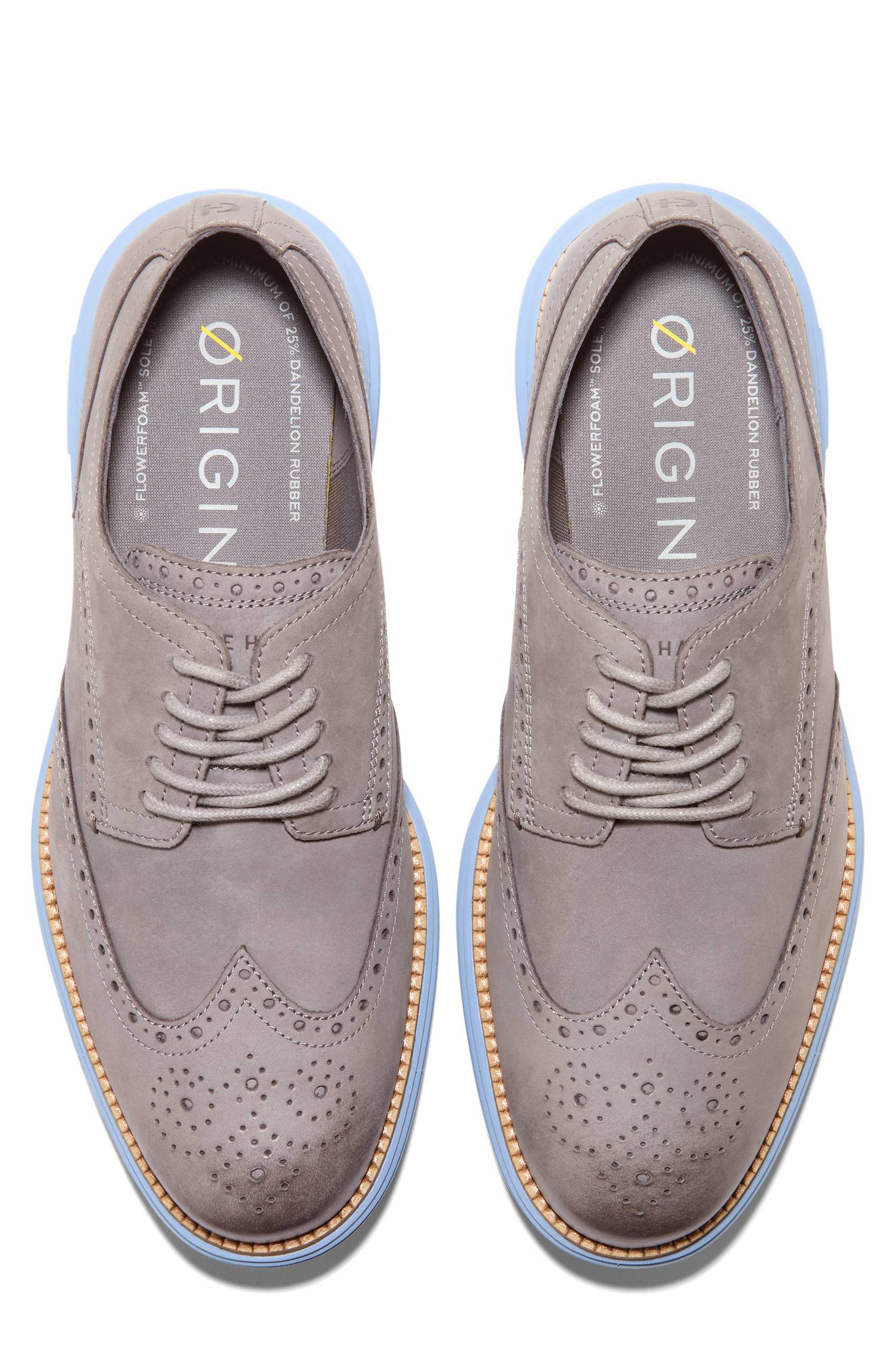 Cole Haan Wingtip Leather Derby Sneaker, Alternate, color, Ironstone / Forever Blue