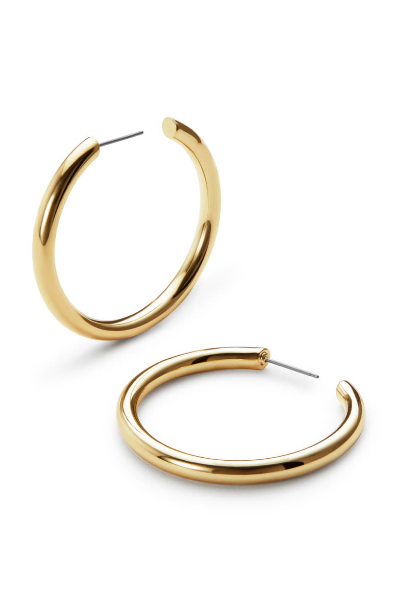 Hoop Earrings - Tia Medium, Main, color, Gold