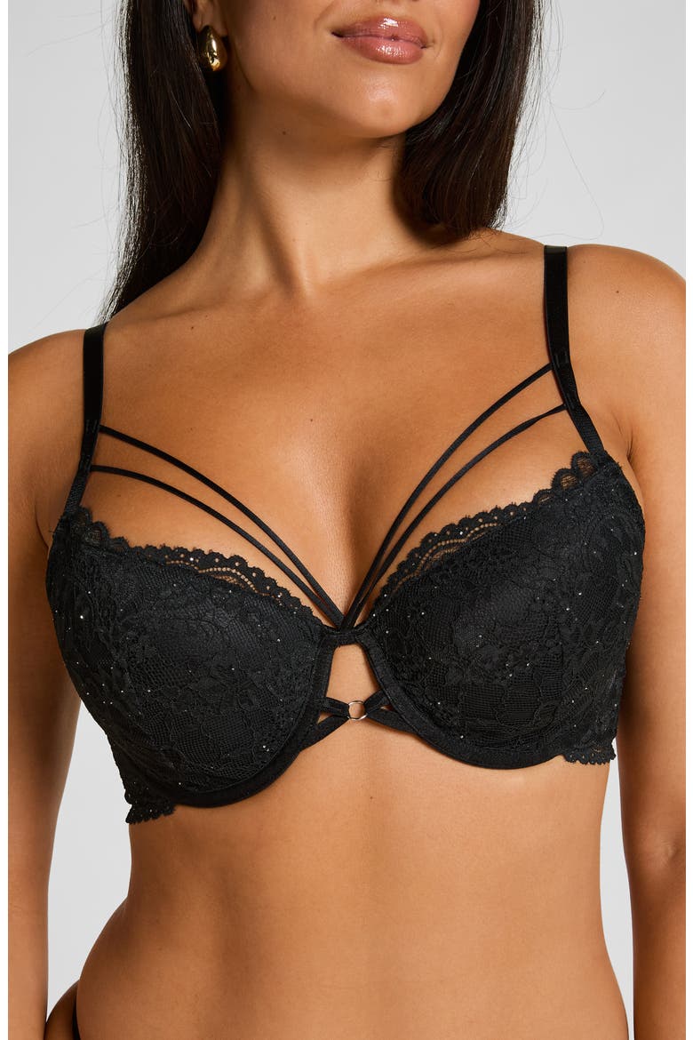 Sabrina Underwire Padded Bra, Alternate, color, CAVIAR