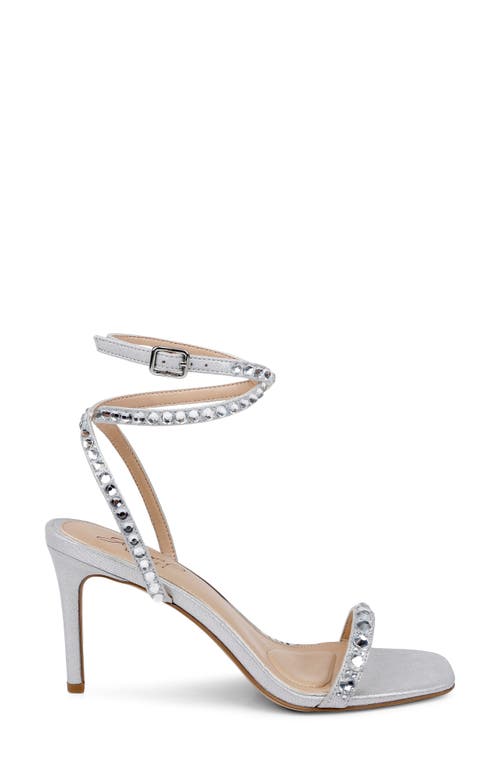 Jewel Badgley Mischka Hosana Ankle Strap Sandal In Silver