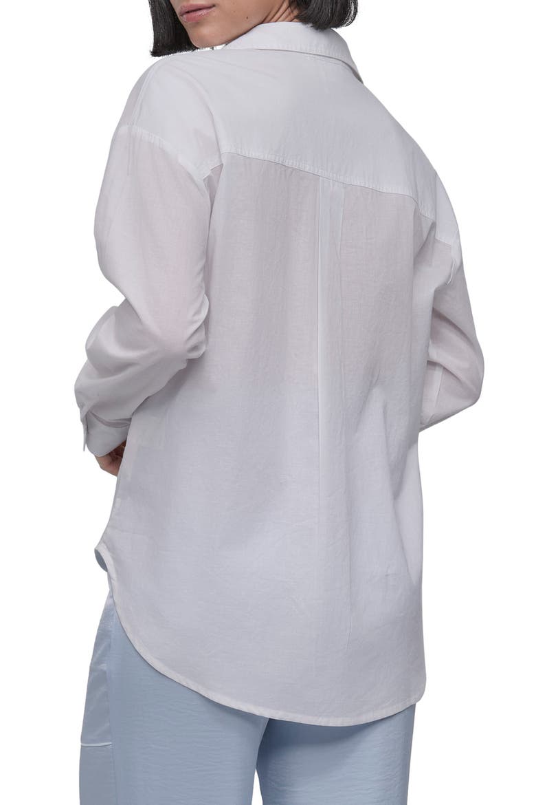 Cotton Voile Button-Up Shirt, Alternate, color, WHITE
