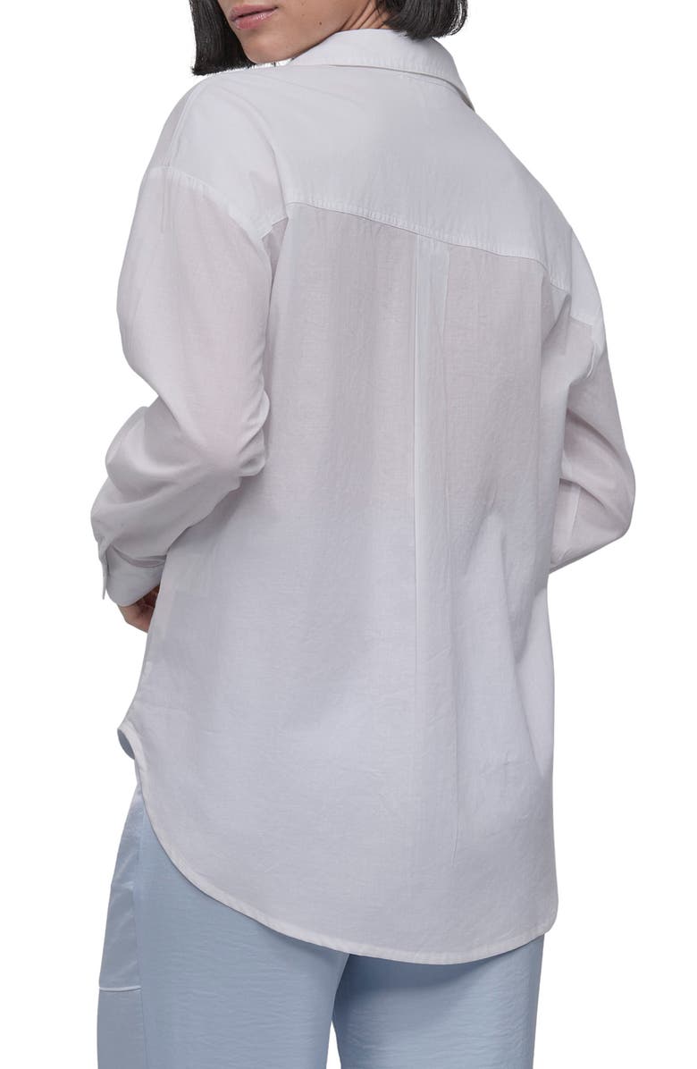 DKNY Cotton Voile Button-Up Shirt, Alternate, color, White