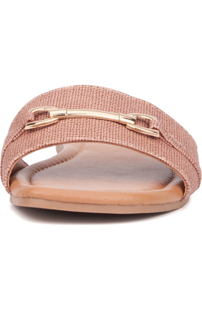 NEW YORK AND COMPANY Naia Slide Sandal, Alternate, color, Copper Linen Pu