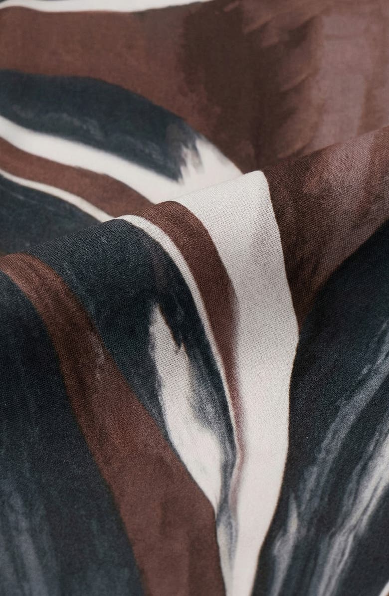 Report Collection Abstract Print 4-Way Stretch Short Sleeve Button-Up Shirt, Alternate, color, Brown