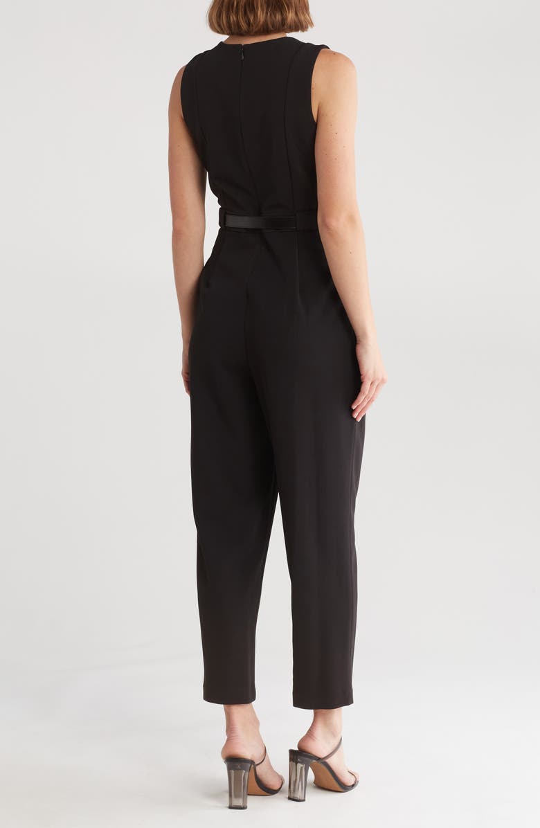 Calvin Klein Sleeveless Belted Jumpsuit, Alternate, color,