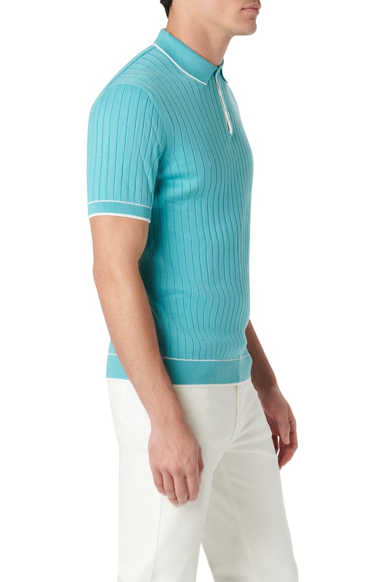 Bugatchi Rib Knit Polo, Alternate, color, Jade