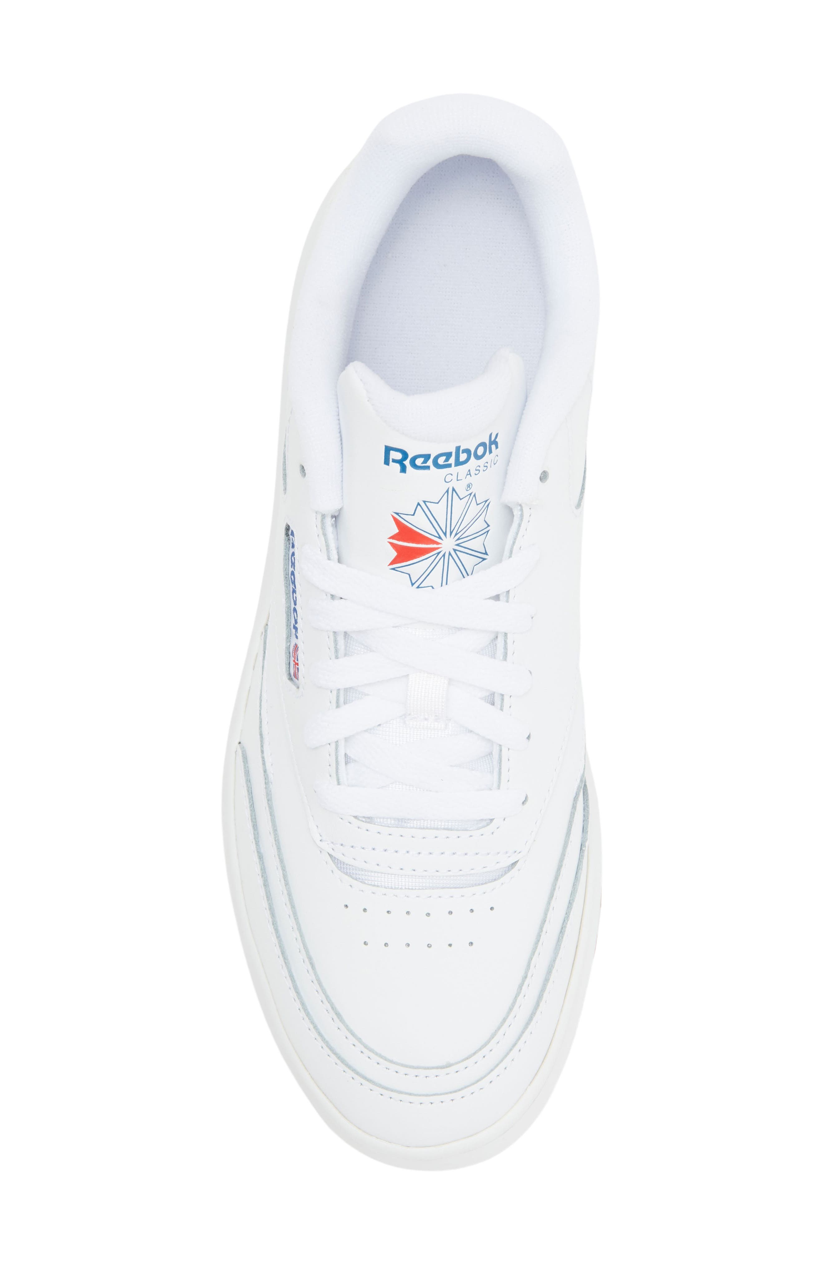 Reebok Club C Extra Platform Sneaker, Alternate, color, White/ White/ Blue