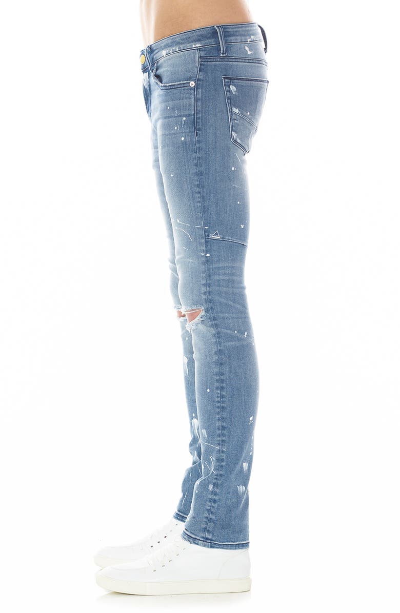HVMAN Strat Bleach Splatter Ripped Super Skinny Jeans, Alternate, color, Sadona