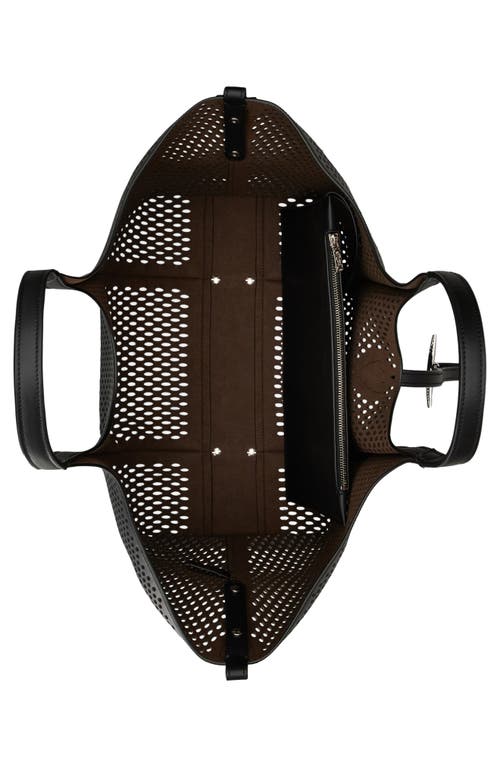 Tod's Medium T Timeless Perforated Leather Shopper In Nero