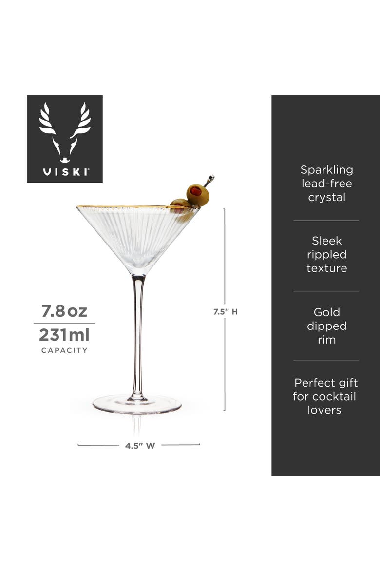 Meridian Crystal Martini Glasses Set of 2, Alternate, color, Clear