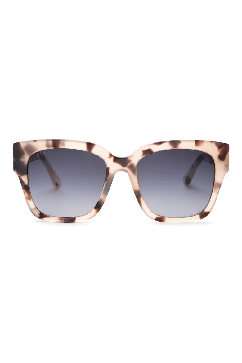 Bella II 55mm Polarized Square Cat Eye Sunglasses, Main, color, CREAM TORTOISE / GREY