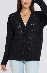 NYDJ Mixed Open Stitch Cotton Blend Cardigan