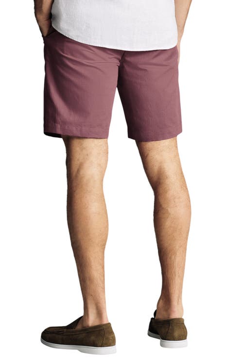 Charles Tyrwhitt Cotton Linen Shorts In Pink